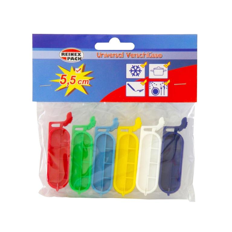Image REINEX PACK Verschlussclips, farbig gemischt, 5,5 cm | 6 Stück 
